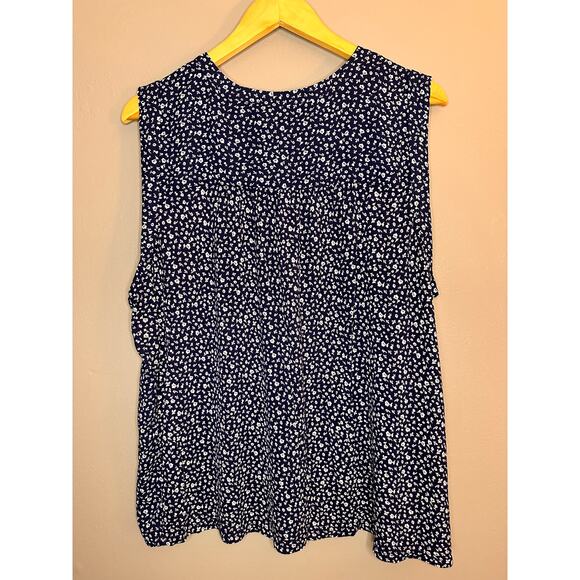 Loft Women's Casual Summer Blouse Navy Blue and White Size XL Chic Workwear - Picture 4 of 7